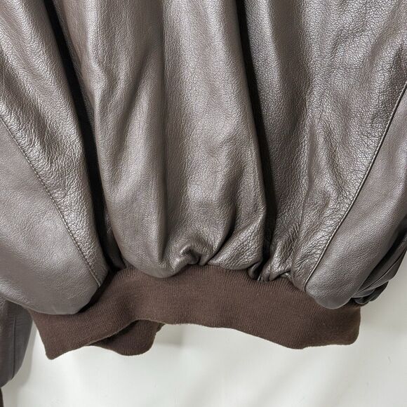 Vtg Sporty’s Pilot Shop A-2 Flight Goat Leather Military Bomber Jacket XL Long - Picture 7 of 16